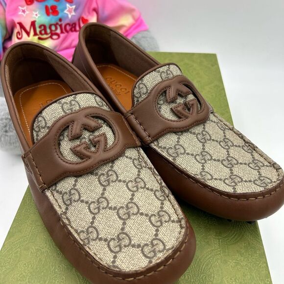 Men's Gucci, AYRTON interlocking G Driver loafers size 9.5 made in Italy - Picture 5 of 13